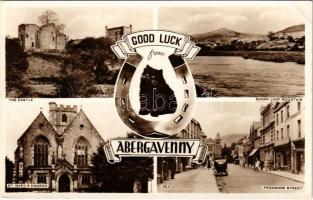 Abergavenny, The Castle, Sugar Loaf Mountain, St. Marys Church, Frogmore Street (glue marks)