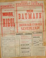 1946 6 db szegedi színházi plakát + 1 db korabeli újság, az egyik előadás kritikájával
