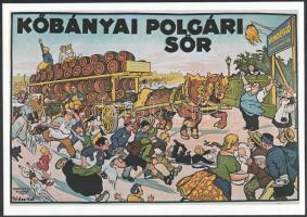 Századeleji magyar kereskedelmi plakátok reprint kiadása, mappában, teljes sorozat, 33 db, 34x24 cm