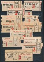 cca 1950 12 db mozijegy különféle mozikból, köztük: Kárpát Csillaghegy, Hunyadi Kispest, Puskin, Duna