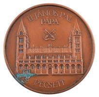 Fritz Mihály (1947-) 1991. "II. János Pál Pápa Pécsett 1991. Augusztus 16-20" bronz emléké...