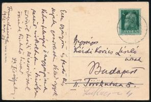 1912 Térey Gábor (1864-1927), a Szépművészeti Múzeum Régi Képtárának vezetője (1904-1926) autográf sorai és aláírása Kézdi-Kovács László (1864-1942) festőművész, műkritikusnak küldött képeslapon.