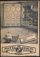 cca 1930-1940 Zoltán Hugó és Társa üzemgazdasági műszerek termékismertető katalógusa, fekete-fehér képekkel, 16 p.