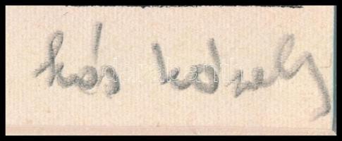 Kós Károly (1883-1977): Ház. Linómetszet, papír, utólagos jelzéssel, paszpartuban, 11×11 cm