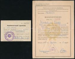 1951-1961 5 db gépkocsi és motorkerékpár vezetői engedélyek és bizonyítványok, okmánybélyegekkel