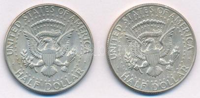 Amerikai Egyesült Államok 1967-1968D. 1/2$ Ag (2xklf) "Kennedy" T:2 patina
USA 1967-1968D...