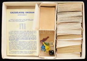 "Gazdálkodj okosan!" retró társasjáték, tábla nélkül, eredeti, kissé viseltes dobozában
