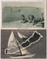 Balaton - 6 db vegyes képeslap (3 térképes)