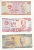 Vietnam 1987. 20D + 1988. 500D + 1988. 1000D T:I Vietnam 1987. 20 Dong + 1988. 500 Dong + 1988. 1000 Dong C:UNC