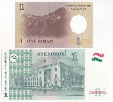 Tádzsikisztán 1999. 1D + 1999. 1S T:I
Tajikistan 1999. 1 Diram + 1999. 1 Somoni C:UNC