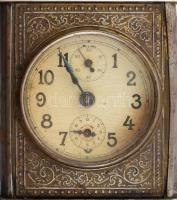 Régi mechanikus asztali óra, felújításra szorul, nem jár, m: 15,5cm