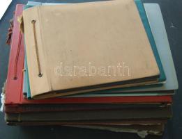 9db nagyméretű fotóalbum a XX. század első feléből, közte több vadászjelenetes borítóval