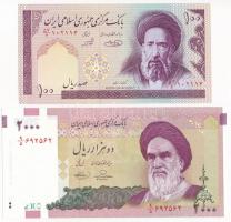 Irán 2005. 100R + 2005. 2000R T:I Iran 2005. 100 Rials + 2005. 2000 Rials C:UNC