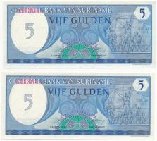 Suriname 1982. 5G (2x) + 1961. 10G + 1985. 25G (2x) + 1985. 100G T:I
Suriname 1982. 5 Gulden (2x) +...