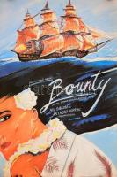 1987 Rácmolnár Sándor (1960 - ): Bounty, amerikai film plakát, főszerepben: Mel Gibson, Antony Hopkins, alján kis szakadás, 80x57 cm