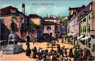 1914 Dubrovnik Ragusa; Gundulic Platz / market square (EK)