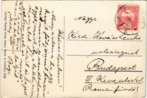 Eperjes, Presov; Fő utca, Római katolikus templom, piac. Cattarino S. utóda Földes Samu kiadása / ma...