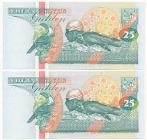 Suriname 1996. 25G (2x) közeli sorszámok T:I
Suriname 1996. 25 Gulden (2x) close serial numbers C:U...