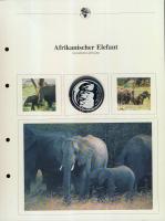 Kongó 1993. 1000Fr Ag "Természet megőrzése" emléklapon "Elefánt" T:PP Tanúsítvánnyal!