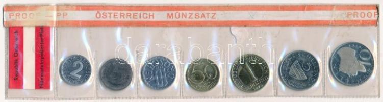 Ausztria 1976. 2gr-10Sch (7xklf) forgalmi sor lezárt fólia tokban T:1- (PP) patina  Austria 1976. 2 Groschen - 10 Schilling (7xdiff) coin set in foil packing C:AU (PP) patina