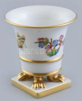 Herendi Viktória mintás körmös mini váza, kézzel festett, jelzett, hibátlan, m:7,5 cm