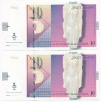 Észak-Macedónia 2008. 10D (2x) közeli sorszámok T:I North Macedonia 2008. 10 Denari (2x) close serial numbers C:UNC Krause P#14