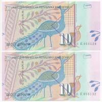 Észak-Macedónia 2008. 10D (2x) közeli sorszámok T:I North Macedonia 2008. 10 Denari (2x) close seria...