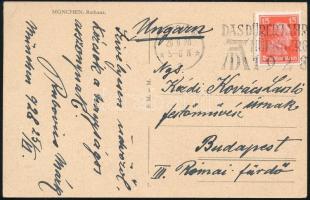 1928 Rubovics Márk (1867-1947) festőművész autográf sorai és aláírása Kézdi Kovács László (1864-1942) festő, újságíró részére. Rubovics Márk autográf aláírásával, müncheni képeslapon.
