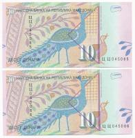 Észak-Macedónia 2005. 10D (2x) sorszámkövető T:I,I- North Macedonia 2005. 10 Denari (2x) consecutive...