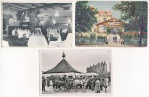 4 db RÉGI Hungarika motívum képeslap: Magyar csárdák a nagyvilágban / 4 pre-1945 Hungarica motive postcards: Hungarian inns in the world