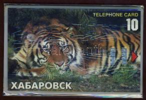 Oroszország Habarovszk tigris 10 egységes használatlan telefonkártya