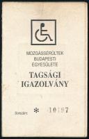1997 Mozgássérültek Egyesülete arcképes tagsági igazolvány