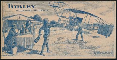 cca 1910 Törley számolócédula, repülőgép motívummal