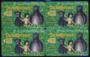 Németország A dzsungel könyve 4db-os telefonkártya sorozat, használatlan 6DM-es kártyák