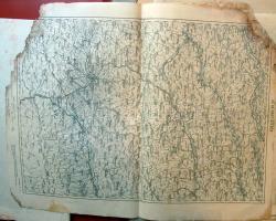 15db katonai térkép, nagyrészt sérült