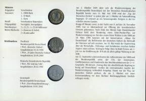 NSZK 1963. 1M + NDK 1956. 1M +  Németország 2002. 1€ érmés, bélyeges borítékon, NSZK, NDK ...