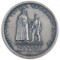 Borsos Miklós (1906-1990) 1981. "Sárospataki iskola / II. Rákóczi Ferenc" ezüstpatinázott ...