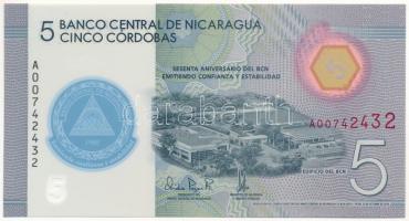 Nicaragua 2020. 5C Nicaragua Központi Bankjának 60. évfordulója emlékkiadás T:I Nicaragua 2020. 5 Córdobas 60 Years of the Central Bank of Nicaragua commemorative issue C:UNC Krause P#219a