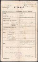 1943 Várpalota, Singer Leó várpalotai rabbi által aláírt anyakönyvi kivonat