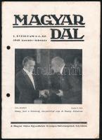 1948 Magyar Dal L. évf. 1-2. sz., szerk.: Dr. Rossa Ernő. Bp., Élet-ny., 16 p. + népzenei kotta, 20 p.