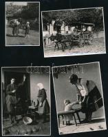 cca 1940 Vegyes néprajzi fotó tétel, 4 db , hullámosak, 8x11 cm és 8x6 cm