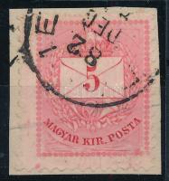 1881 5kr alul erős, szinte ernyőszerű vésésjavítással, nagyon ritka (ex Lovász) / Mi 23 with retouche