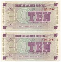 Nagy-Britannia / Katonai kiadás 1972. 10P "6. sorozat" (2x) sorszámkövetők T:I
United Kin...