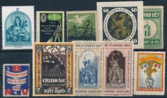 1896-1929. 10 db régi magyar levélzáró
