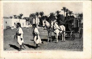 Cairo, Caire; Voiture du Caire avec Sais / horse-drawn carriage (fl)