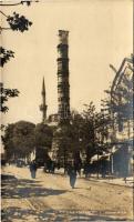 Constantinople, Istanbul; Colonne Brulée / mosque, street view (Rb)