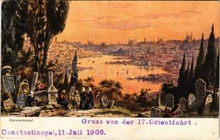 1906 Constantinople, Istanbul; general view, cemetery s: Perlberg (fa)