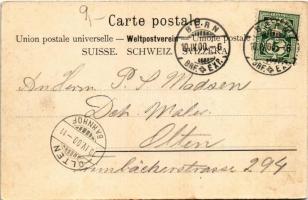 1900 Bern, Aare und Kirchenfeldbrücke / riverside, bridge. Gebr. Künzli (EK)