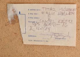 Timár József (1940-): Part mentén. Olaj, farost, jelzett, a hátoldalán autográf felirattal és Képcsa...