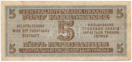 Ukrajna / Német megszállás 1942. 5K T:III Ukraine / German occupation 1942. 5 Karbowanez C:F Krause ...